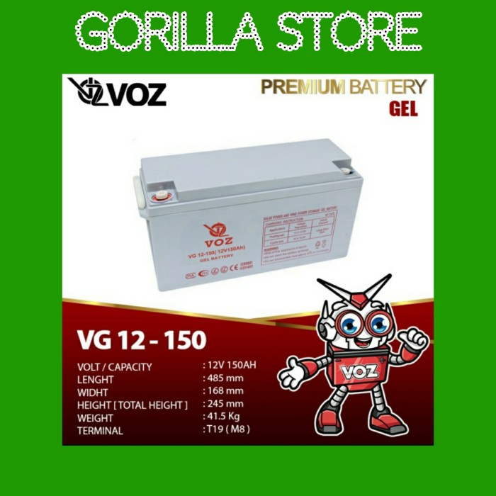 Jual Baterai Aki Vrla Gel Voz 12V 150Ah Vg 12 150 Terlariss Shopee