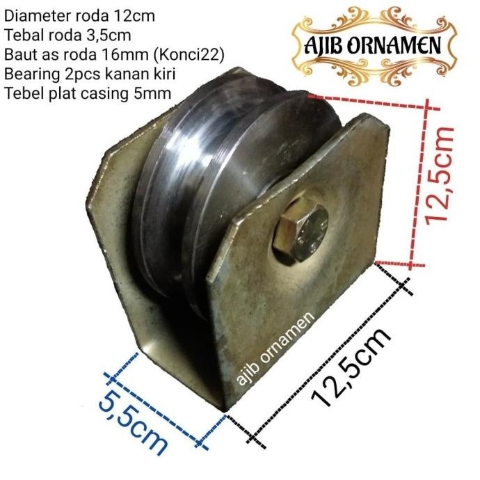 Jual Roda Pagar Roda Gerbang Roda Bubut Cm Roda Super Besi As Rell