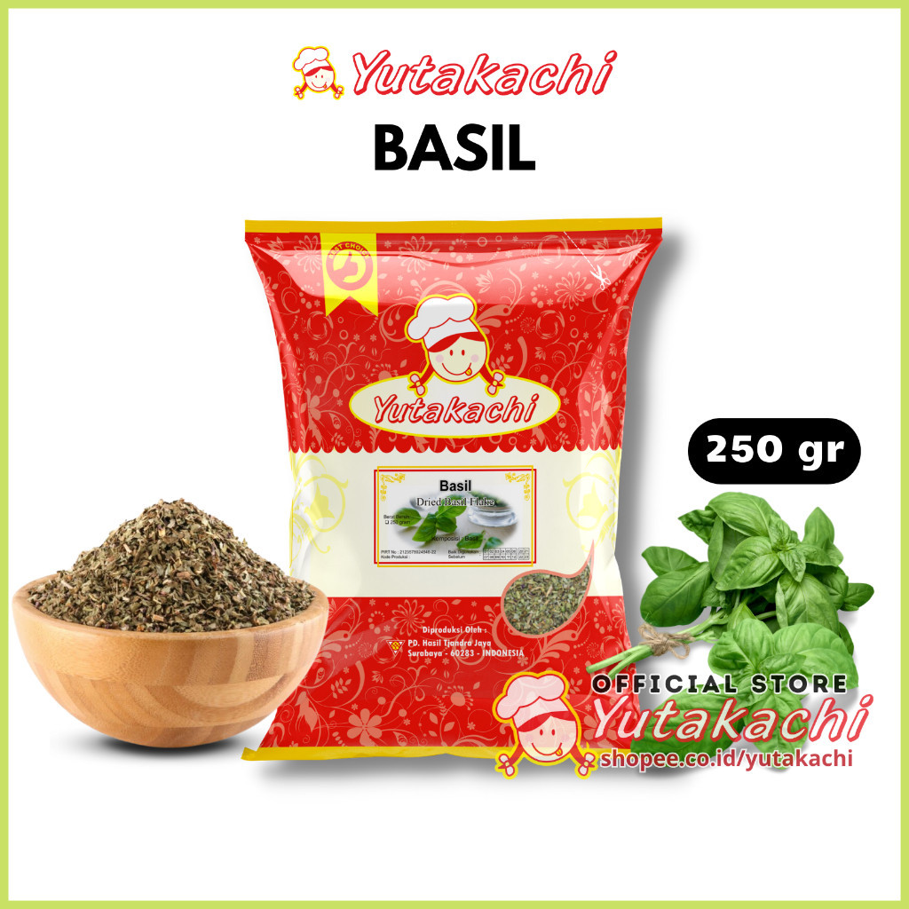 Jual Basil Kering Basil Leaves 250 Gram Yutakachi Daun Herbs Herbal