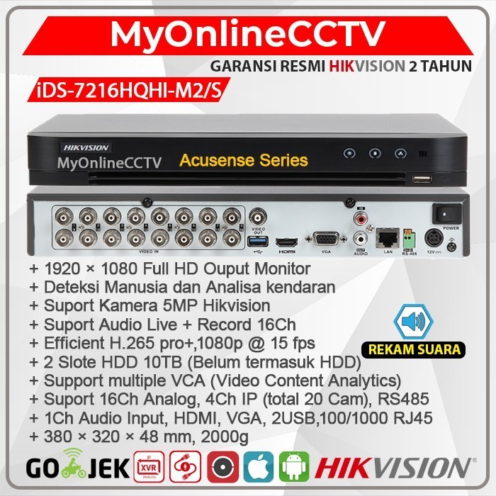 Jual Hikvision Ids Hqhi M S Dvr Ch Hikvision Turbo Hd Mp