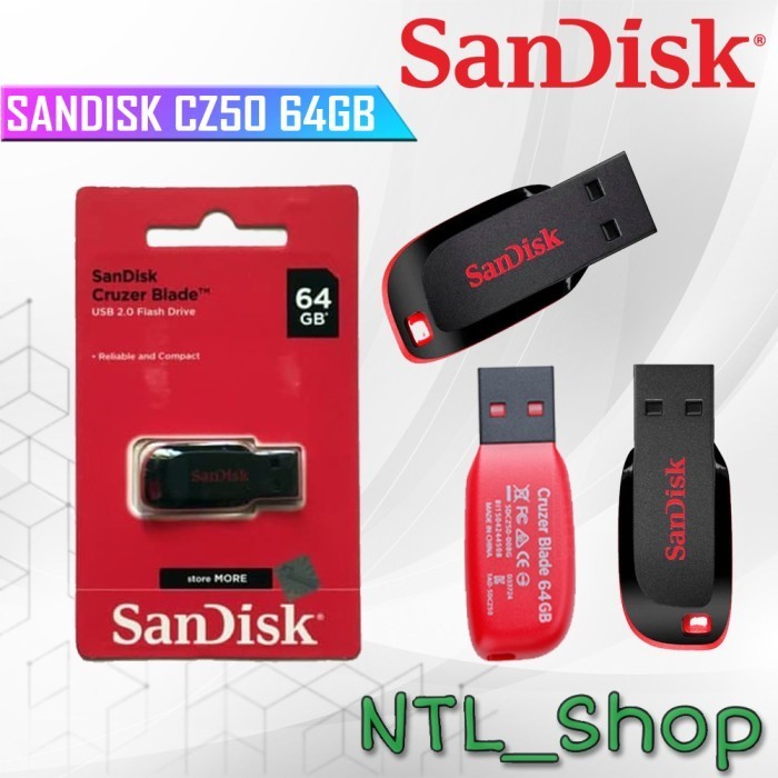 Jual Sandisk Flashdisk Cz50 64Gb Cruzer Blade Shopee Indonesia