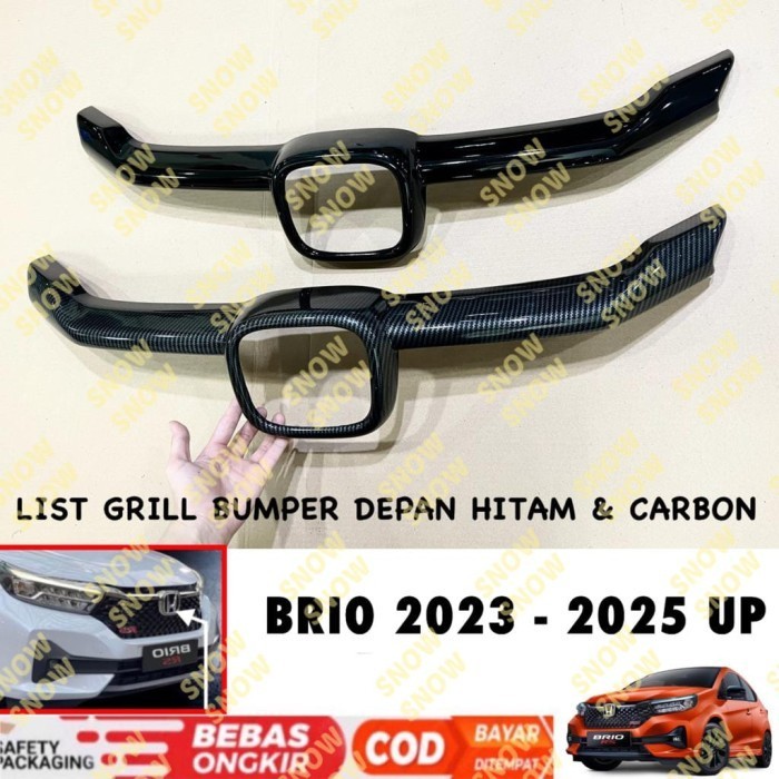 Jual Grill Bumper Depan Cover Brio 2023 2024 2025 RS SATYA Hitam Carbon