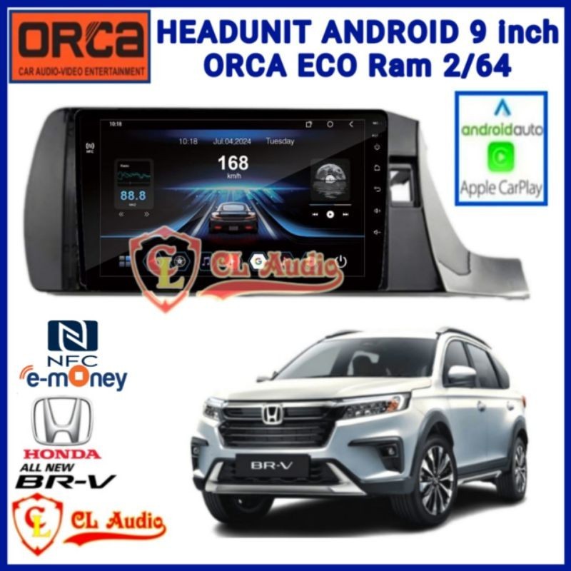 Jual Head Unit Android Orca Eco 9 Inch Allnew BRV 2022 Up Carplay