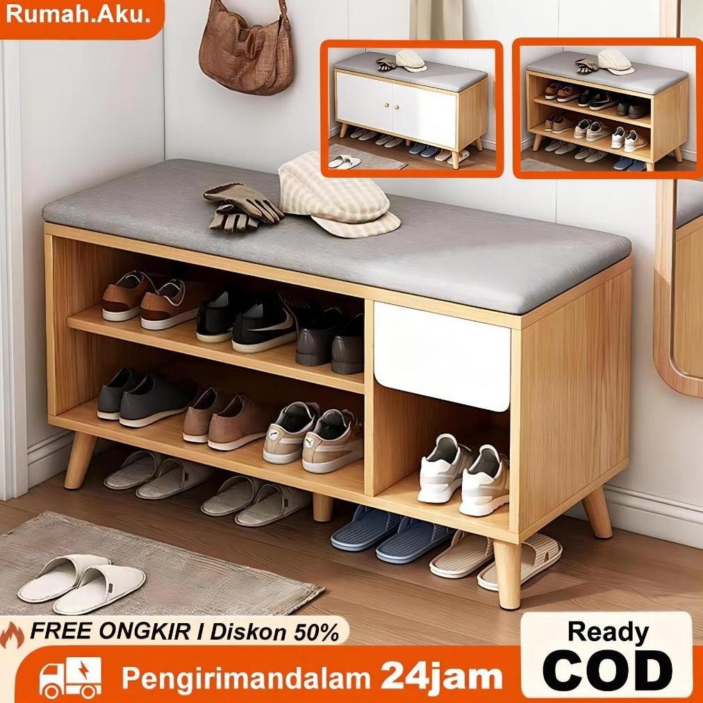 Jual Lemari Sepatu Kayu Rak Sepatu Duduk Rak Sepatu Sofa Lemari Sepatu