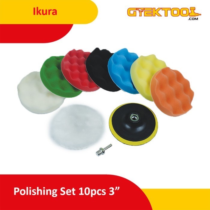 Jual Ikura Sponge Polishing 3 Inch 10pcs Busa Poles Mobil Motor Set