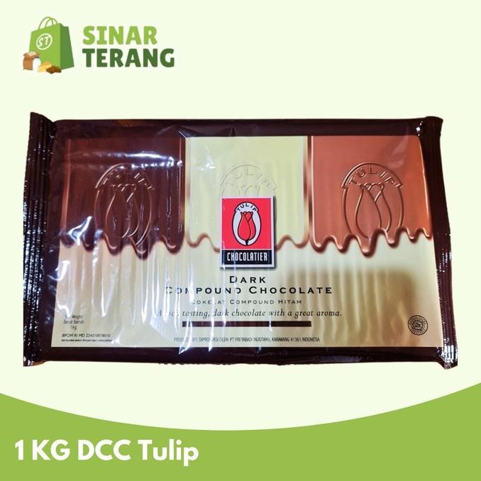 Jual Dark Chocolate Compound Tulip 1kg Cokelat Batang Tulip Dcc 1 KG