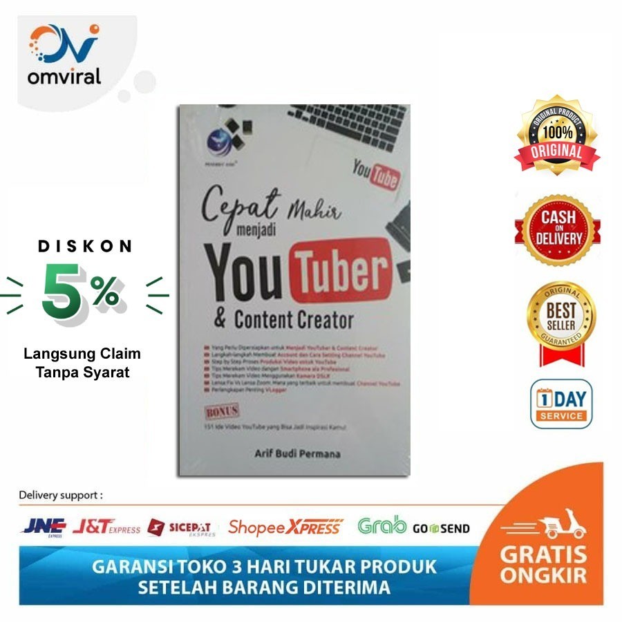 Jual Buku Panduan Youtube Cepat Mahir Menjadi Youtuber Dan Content