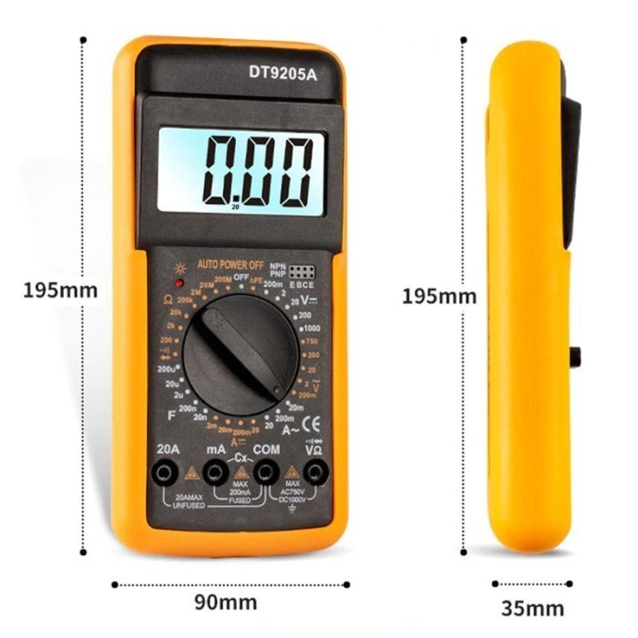 Jual MULTIMETER MULTITESTER DIGITAL DT9205A ALAT UKUR ARUS LISTRIK AC