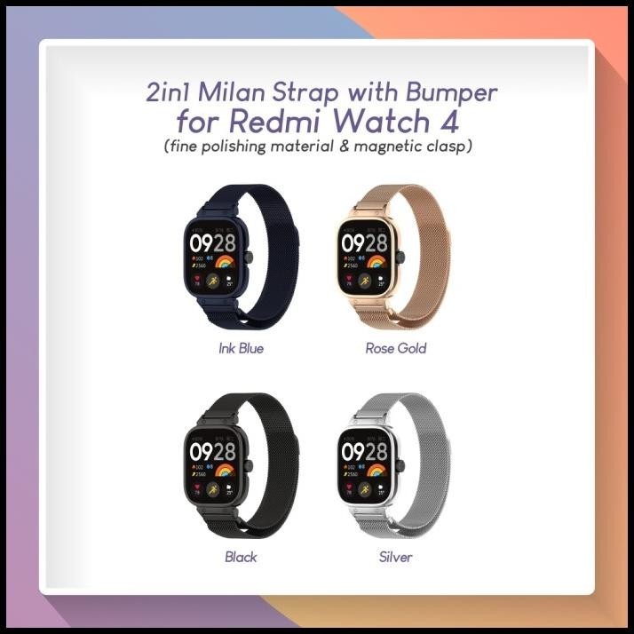 Jual Milan In Stainless Strap For Redmi Watch With Bumper Frame