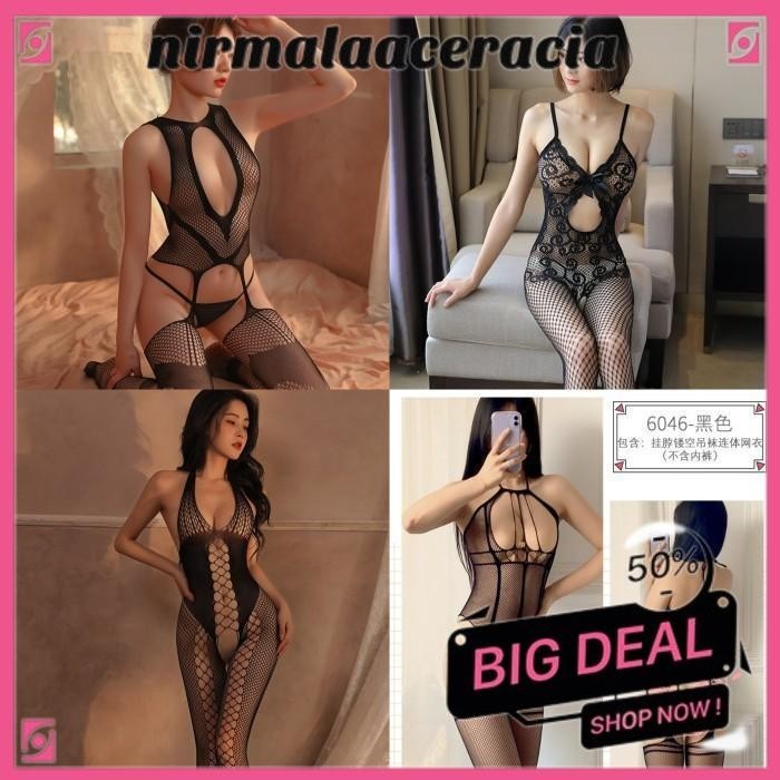 Jual SEXY LINGEIRE BODY STOCKING JARING SEKSI OPEN CROTCH LINGERIE BAJU