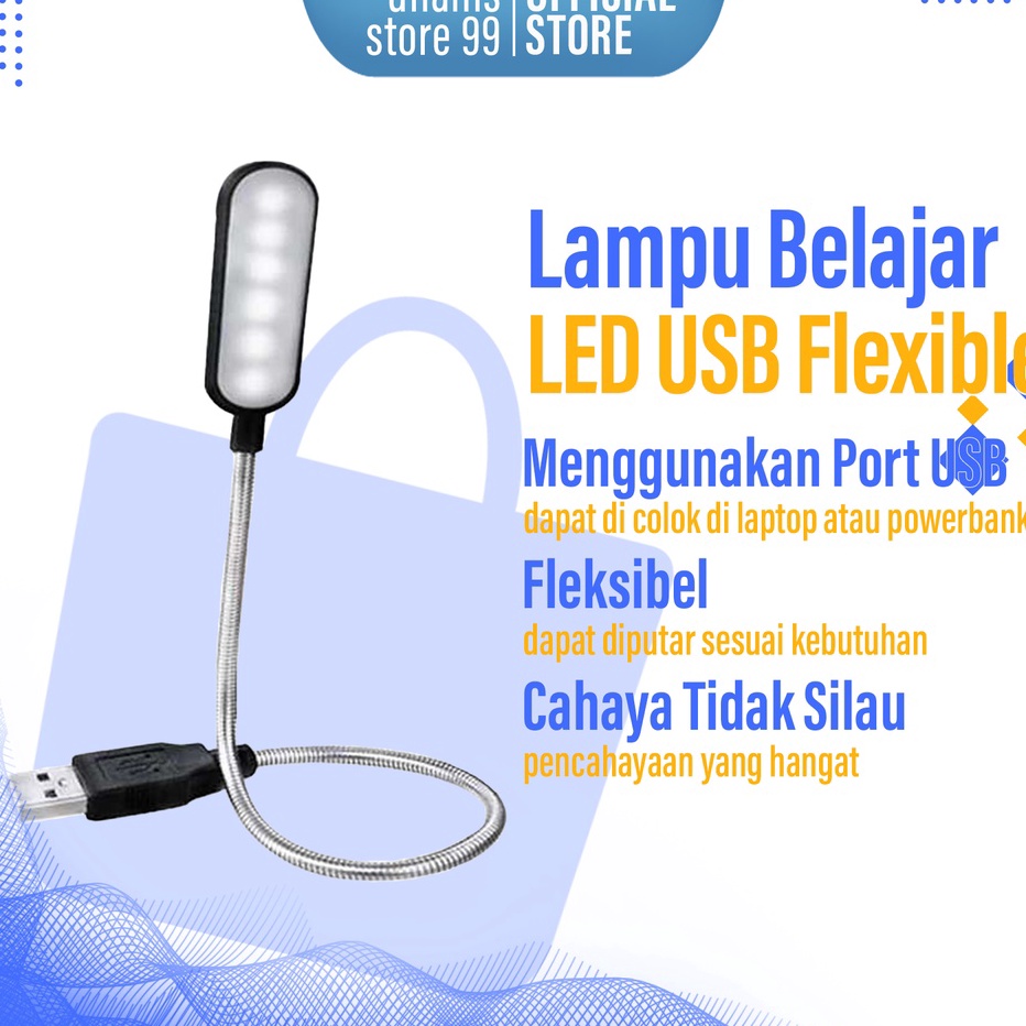 Jual Aif Lampu Belajar Led Usb Metal Leher Flexible Putar Led Lamp