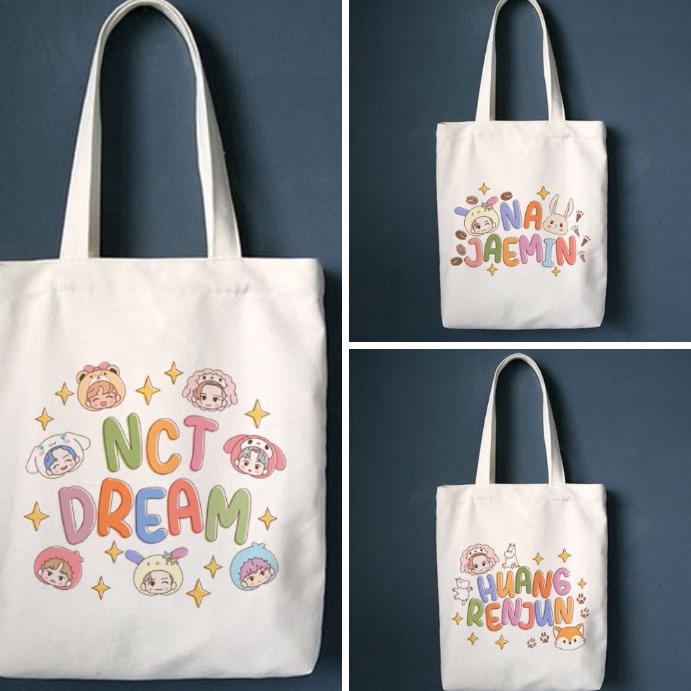 Jual DQNQ4582 Totebag Tote Bag NCT Dream X Sanrio Kpop Korea Kanvas