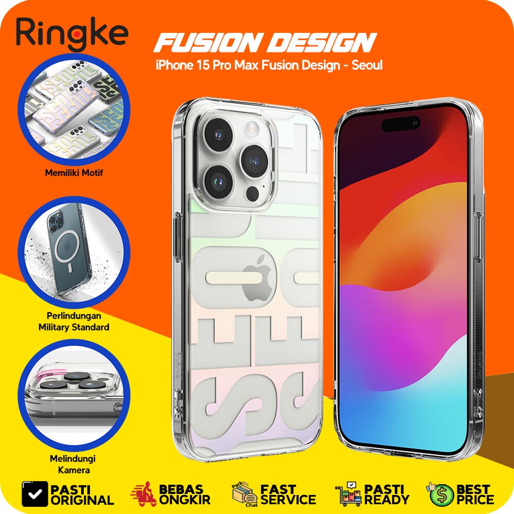 Jual Ringke IPhone 15 Pro Max Fusion Design Seoul Casing Softcase Tipis