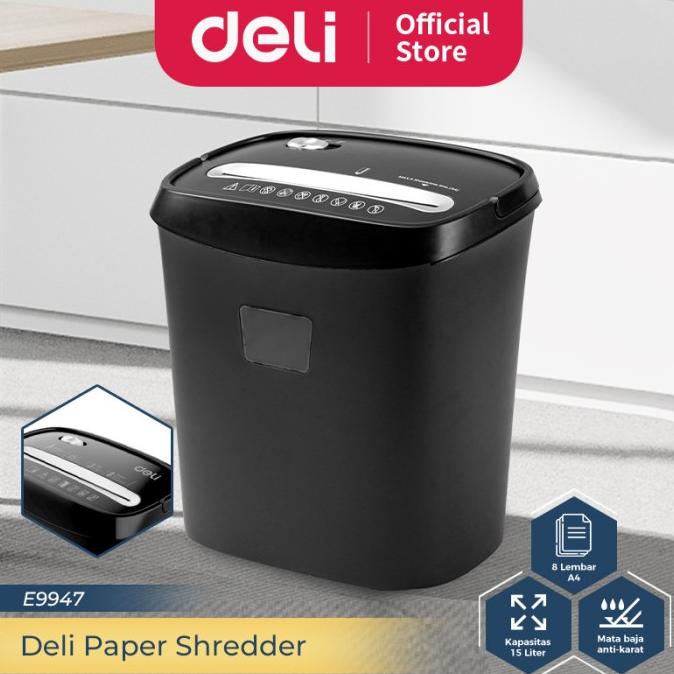 Jual Deli Penghancur Kertas Paper Shredder Kapasitas 8 Lembar 15 Ltr