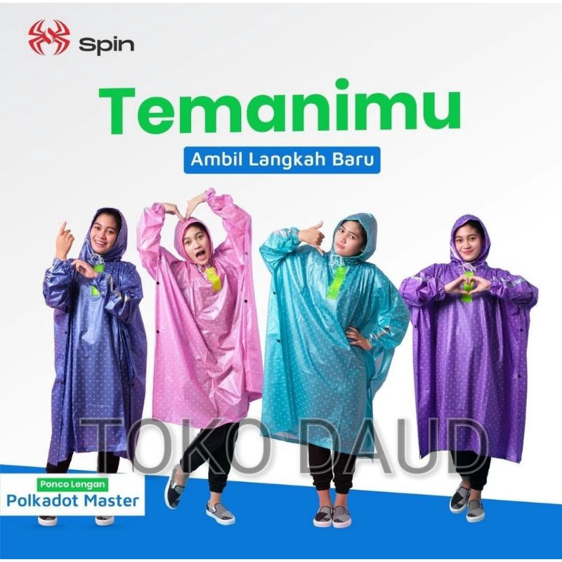 Jual Jas Hujan Poncho Lengan Polkadot Dewasa Murah Elephant Brand Gajah