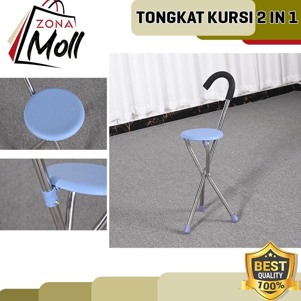 Jual Best Tongkat Kursi Duduk Lipat Foldable Cane Chair Alat Bantu