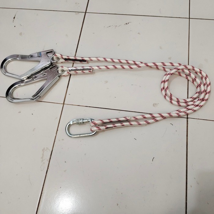 Jual Original Safety Double Lanyard Big Hook Karmantel Rope Non