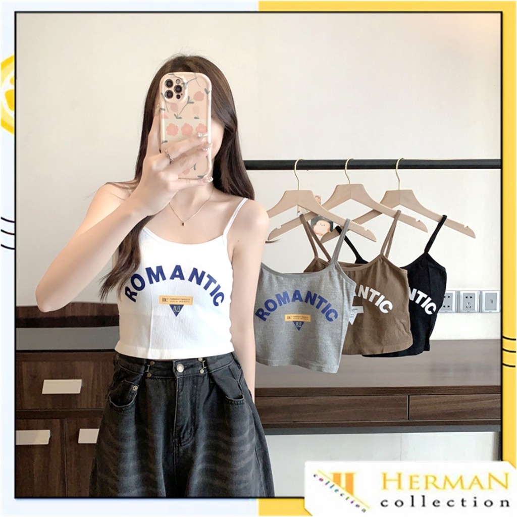 Jual Hc Tank Top Crop Wanita Romantic Tank Top Bra Korean Atasan