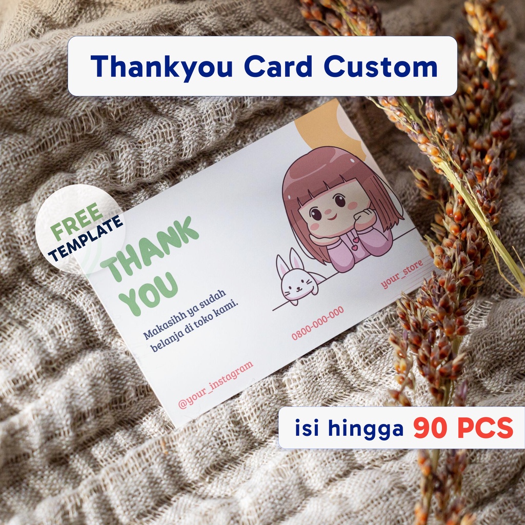 Jual Kartu Ucapan Terima Kasih Kartu Ucapan Custom Thank You Card