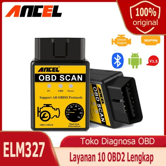 Jual ANCEL ELM327 OBD2 BLUETOOTH V1 5 PEMBACA KODE PEMINDAI OTOMATIS