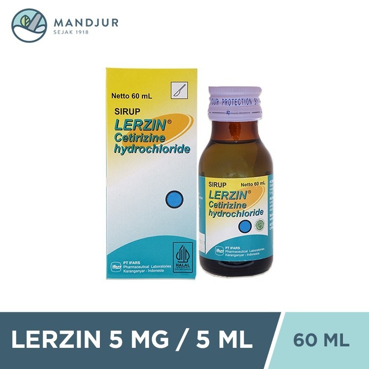 Jual Lerzin 5 Mg 5 Ml Sirup 60 Ml Obat Rhinitis Dan Gatal Alergi