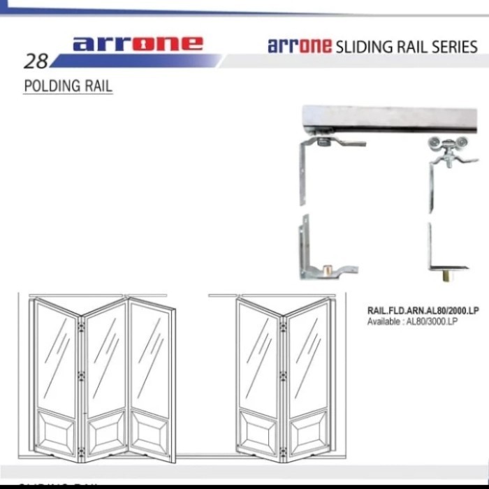 Jual Use Paket Folding Rail Rel Pintu Lipat Sliding Gantung Aluminium