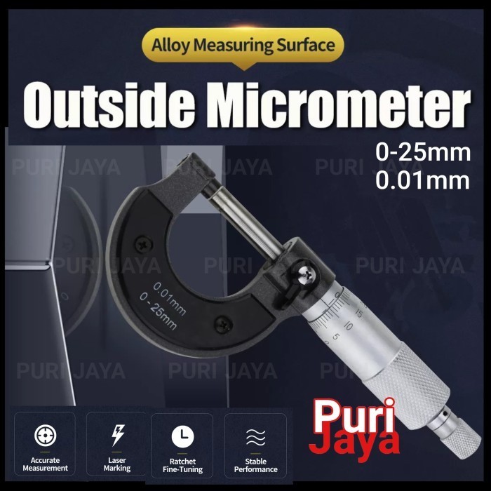 Jual Micrometer Mitutoyo Mikrometer Sekrup Alat Ukur Ketebalan 0 25Mm