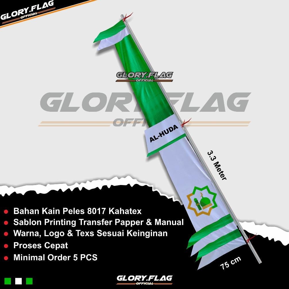 Jual Bendera Umbul Umbul Custom Meter Layur Flat Gratis Tambah Logo