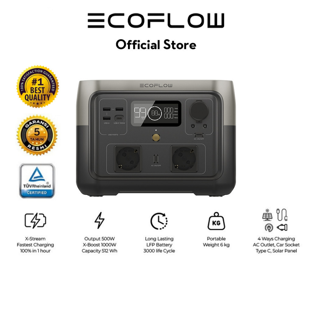 Jual Ecoflow River 2 Max 512Wh 500W Portable Power Station Outdoor