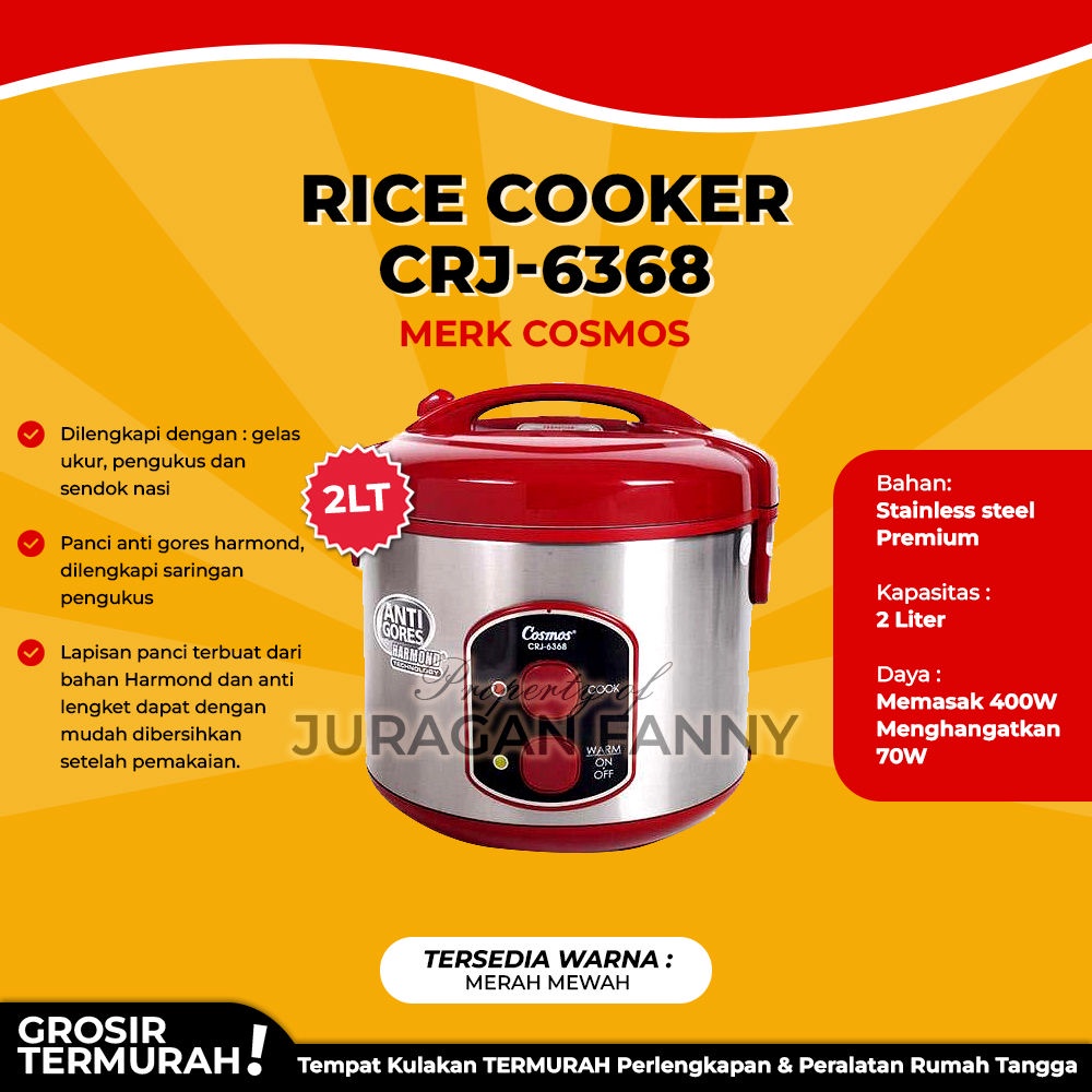 Jual RICE COOKER CRJ 6368 COSMOS Shopee Indonesia