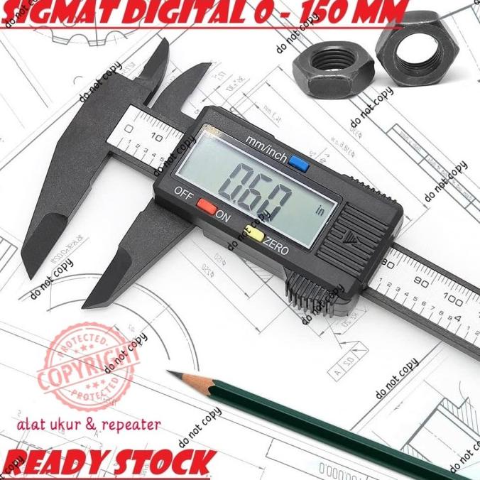 Jual Tom Sigmat Digital Stainless Vernier Caliper Jangka Sorong Alat