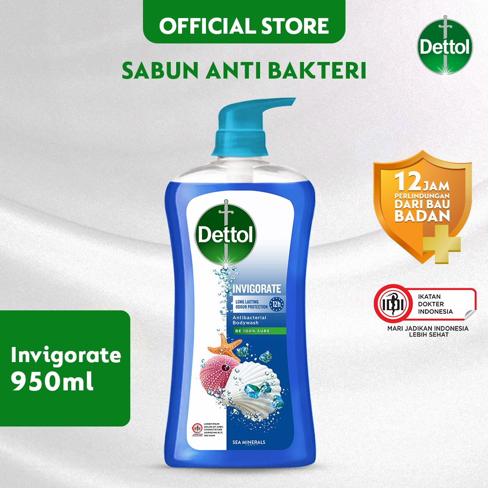 Jual Dettol Sabun Mandi Cair Anti Bakteri Invigorate 950gr Shopee