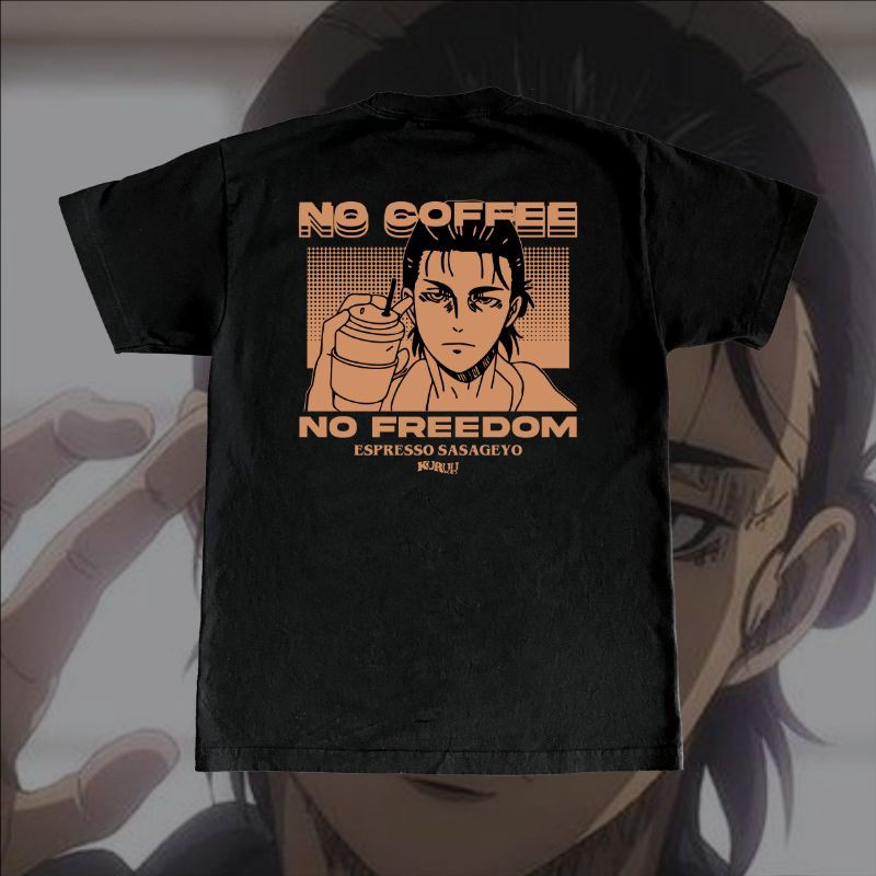 Jual Baju Kaos Anime Kuruu Eren Coffee Sasageyo Tee Shopee Indonesia