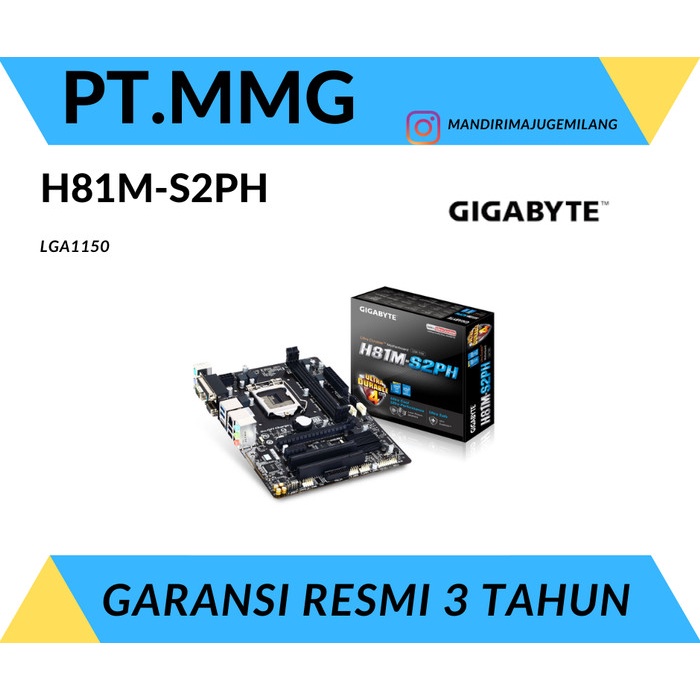 Jual Motherboard Gigabyte H81M S2Ph Ddr3 Lga 1150 Intel Gen 4 Shopee