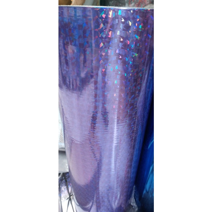 Jual Kertas Kado Plastik Ungu Pasir Roll Hologram Wrapping Paper