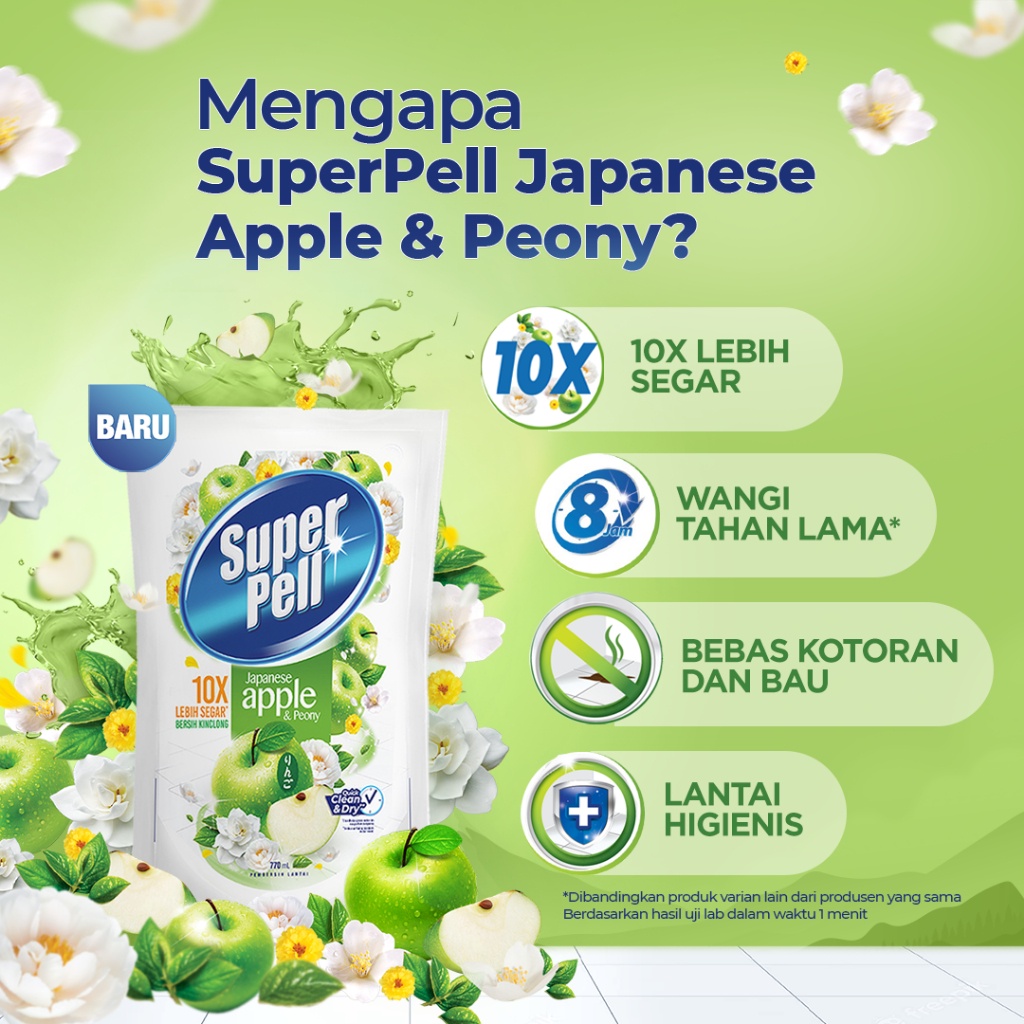 Jual Superpell Pembersih Lantai Pel Lantai Harum Wangi Japanese Apple