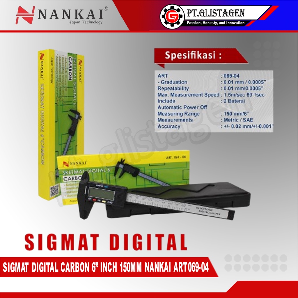 Jual Nankai Sigmat Digital Jangka Sorong Carbon Mm Art