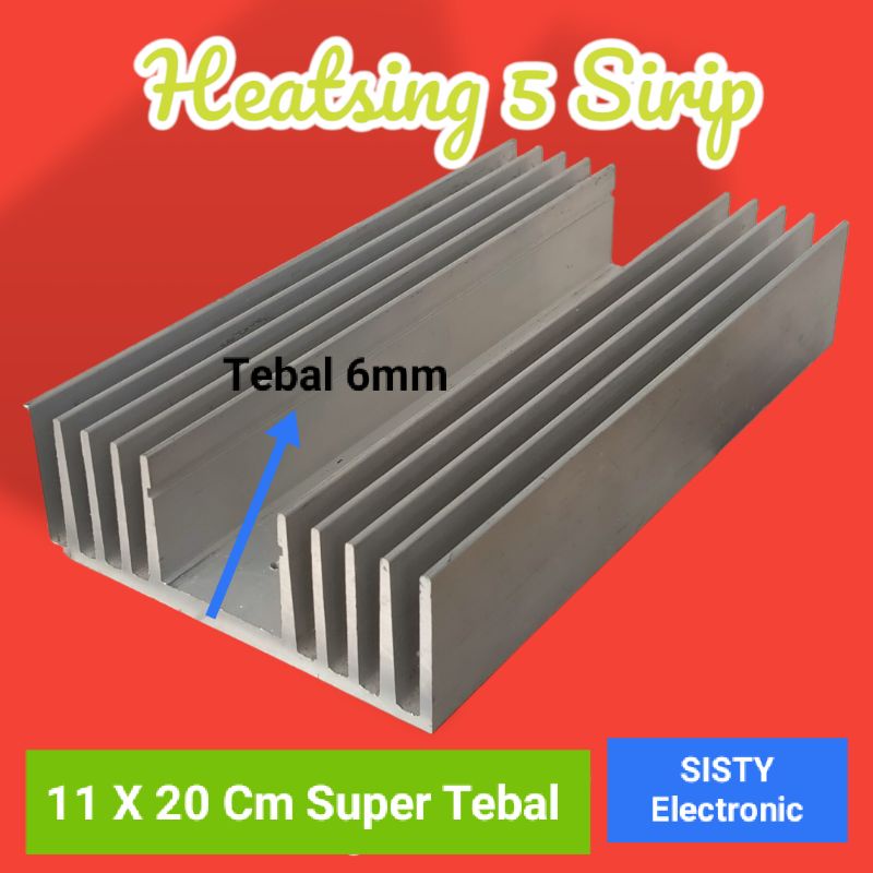 Jual Pendingin Heatsing 5 Sirip 11X20Cm Super Tebal 6mm Shopee Indonesia