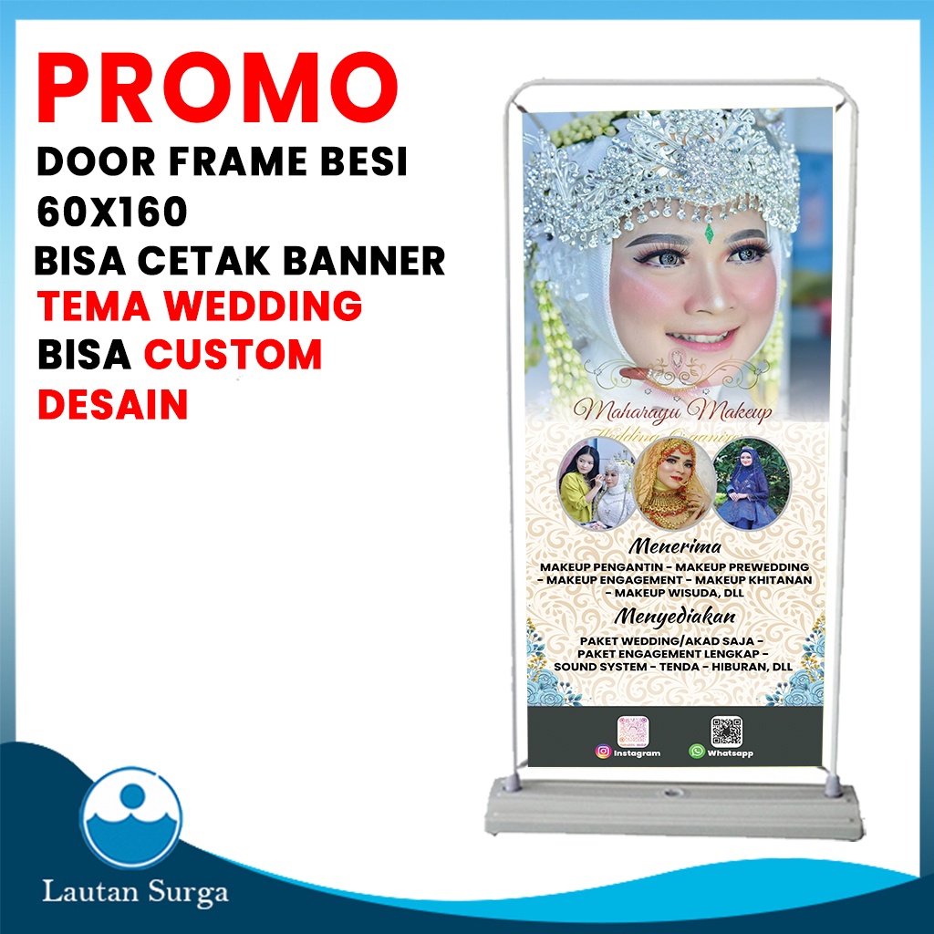 Jual Paket Stand Door Frame Banner Besi X Cm Cetak Standing