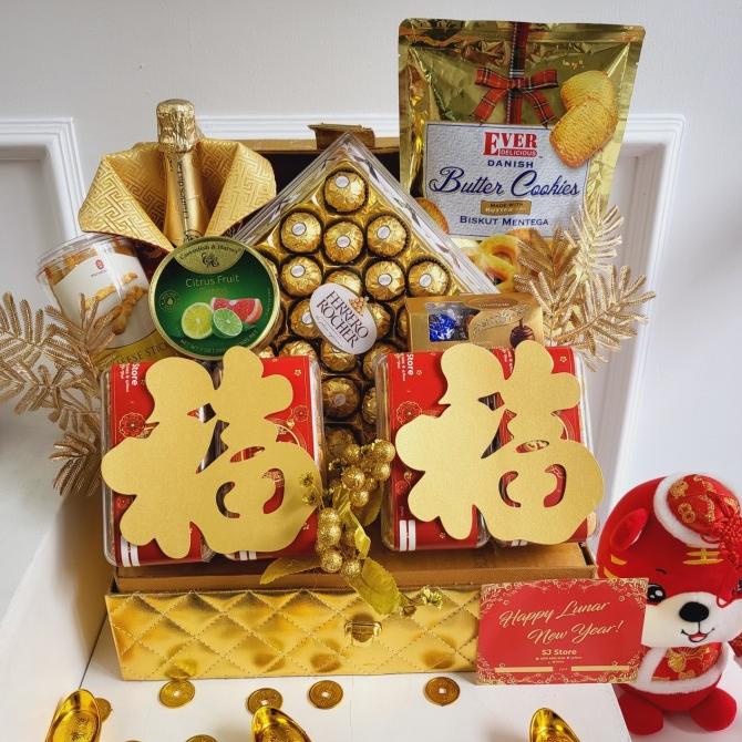 Jual Kl Paket Box Dekorasi Sakura Hampers Imlek Cny Parcel Kado Kue