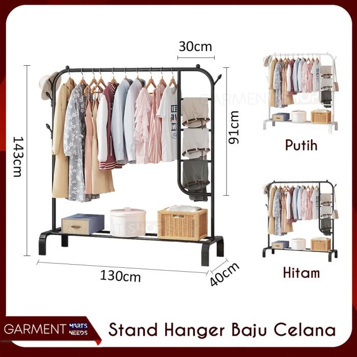 Jual Rak Baju Gantung Besi Stand Hanger Jilbab Tas Sepatu Multifungsi