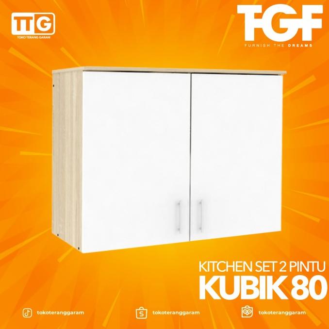 Jual TGF KITCHEN SET ATAS 2 PINTU RAK GANTUNG DAPUR MINIMALIS KUBIK 80