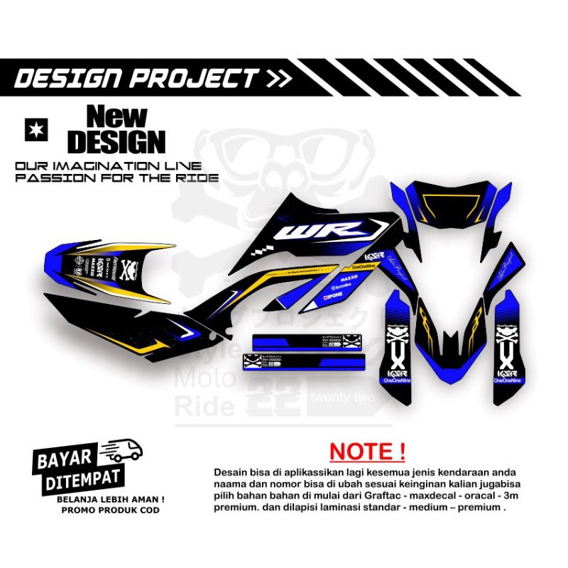 Jual DECAL STICKER Yamaha WR FULLBODY BISA CUSTOM Nama Dan Nomor