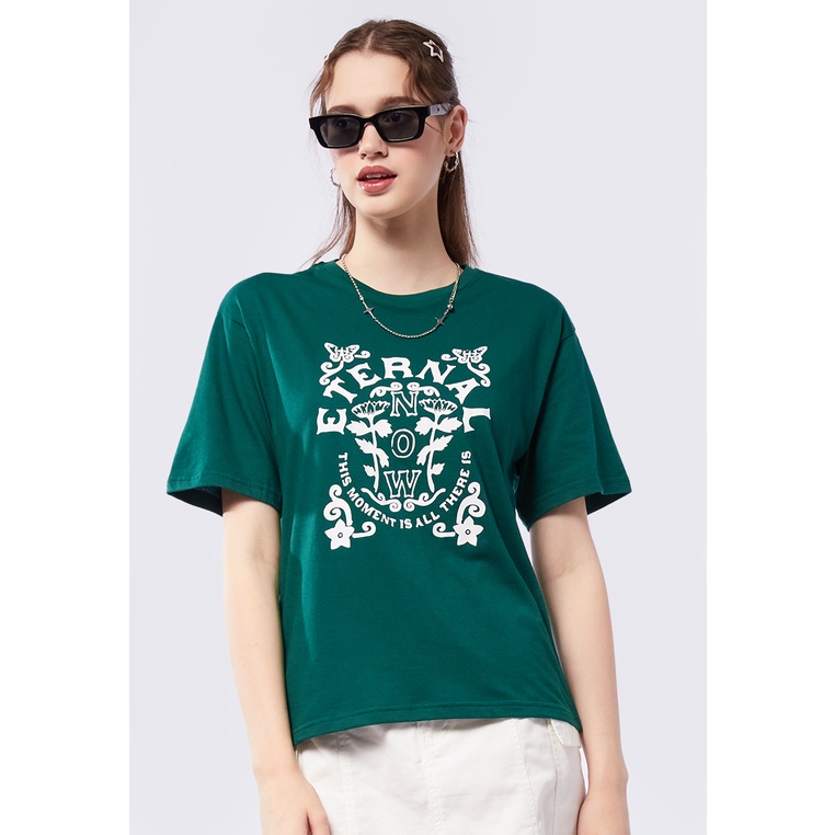 Jual COLORBOX Oversized Short Sleeve Graphic T Shirt Green Shopee