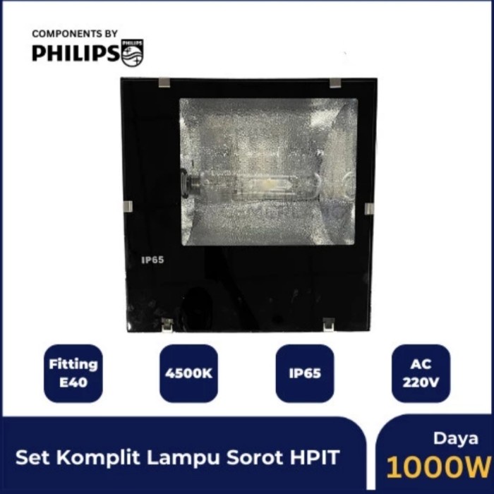 Jual Kap Lampu Sorot Hpit 1000W E40 Komplit Set Komponen Philips