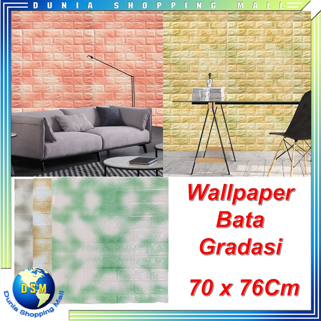 Jual Dsm Wallpaper Dinding Foam D Motif Batu Bata Corak Ukuran X