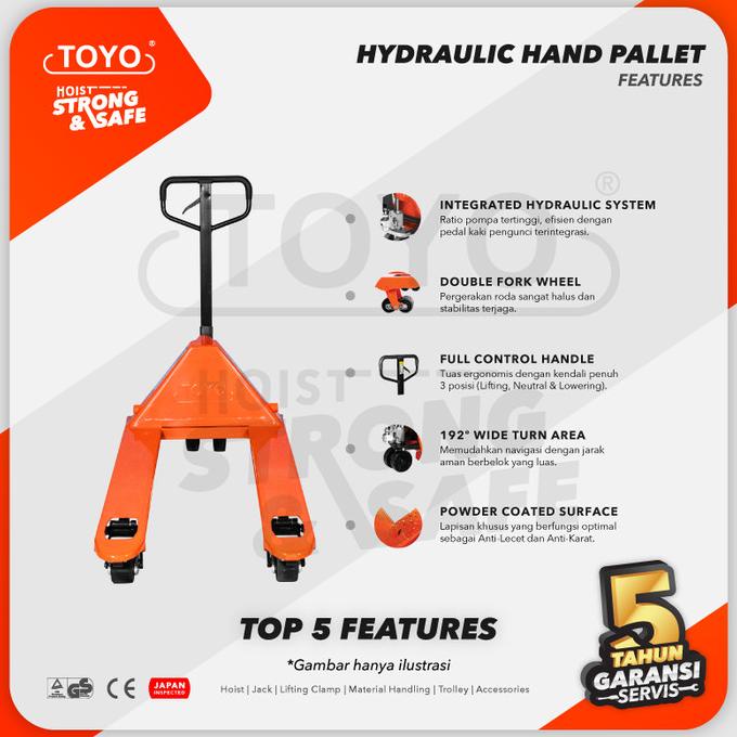 Jual Hydraulic Hand Pallet Truck Trolley Ton Kg Toyo Shopee