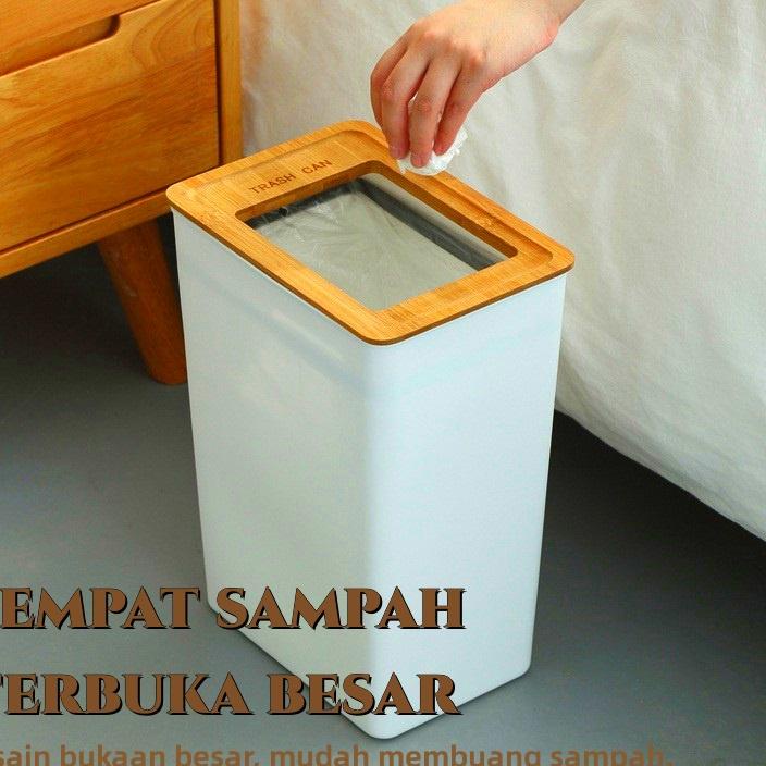 Jual Tong Sampah Tong Sampah Trash Bag Kantong Sampah Tutup Kayu 7 5L