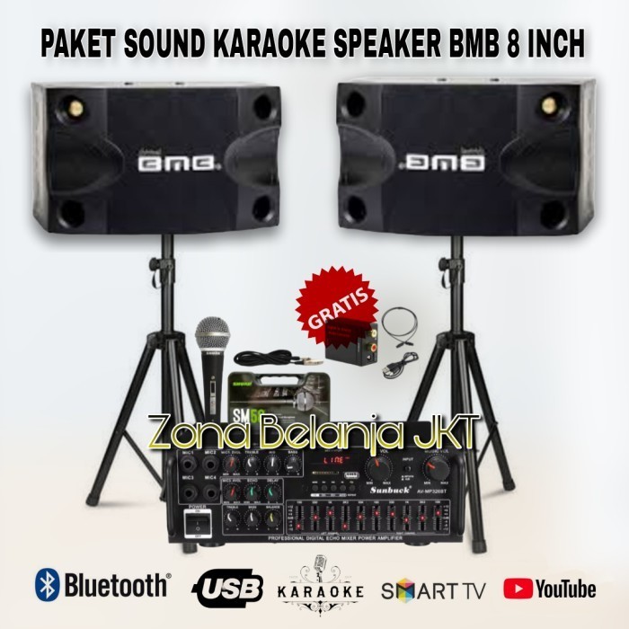 Jual Paket Karaoke Sound System BMB 8 Inch Karaoke Rumahan Original B