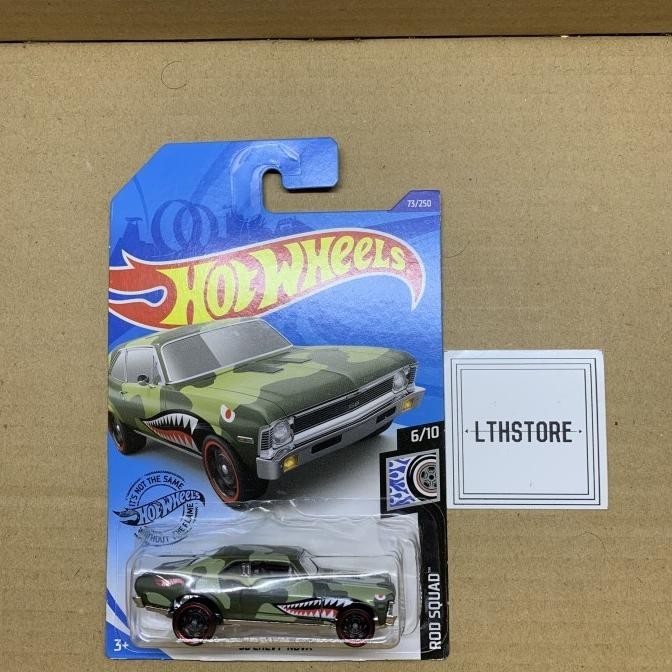 Jual Hot Wheels 68 Chevy Nova ROD Squad Hijau Green Army Shopee